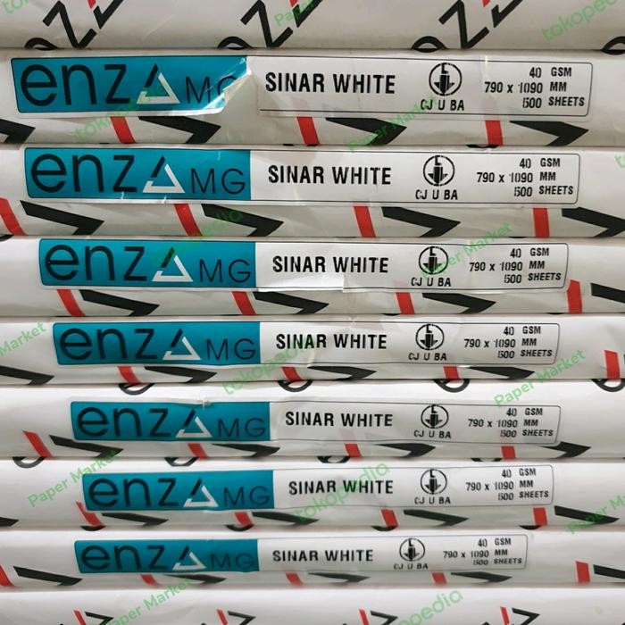 

kertas Litho Putih 40 GSM ukuran 79 cm x 109 cm 1 RIM 500 Lembar