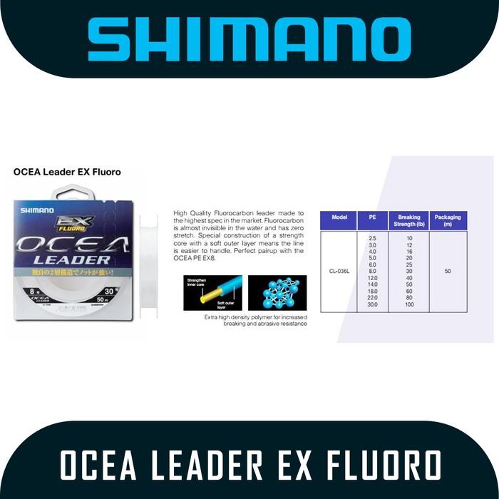 Senar Pancing Leader Shimano Ocea Leader EX Fluoro 50m