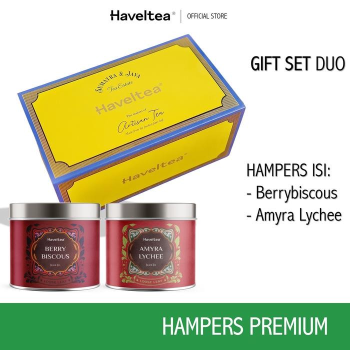 

Haveltea Hampers Premium Artisan Tea - Gift Set Box Berrybiscous & Amyra Lychee Tea