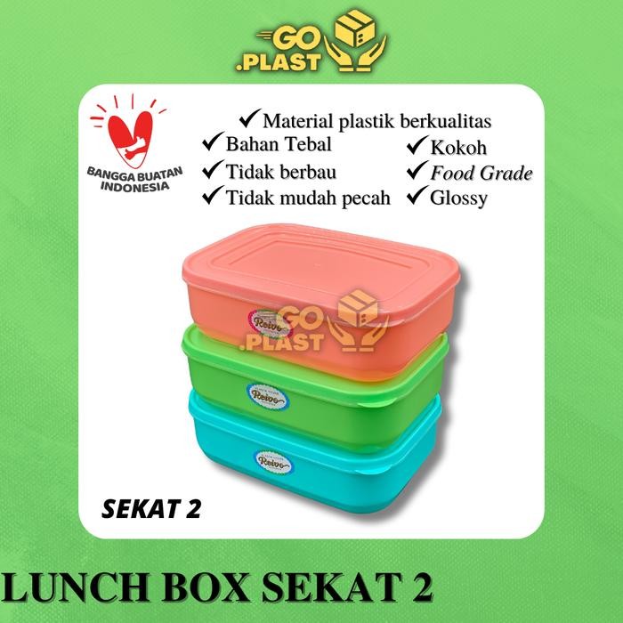 Id'' [6Pcs] Happy Kotak Makan Plastik Sekat 2