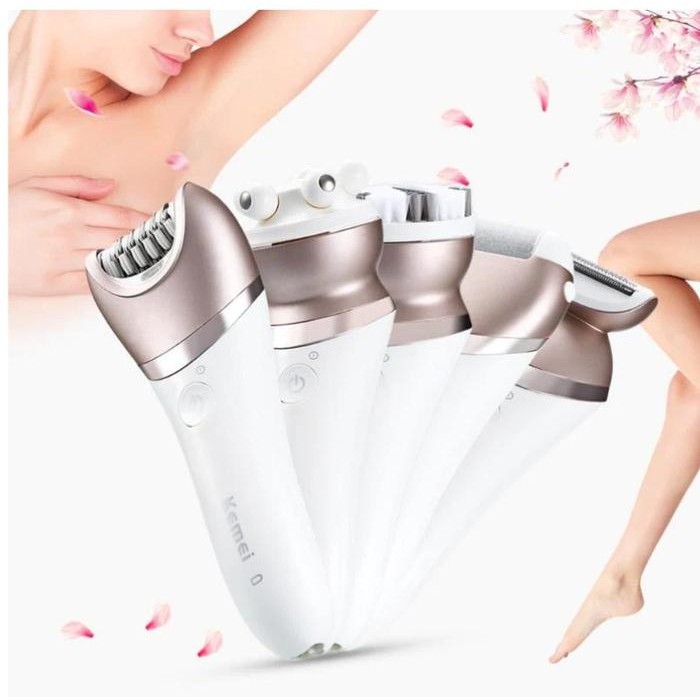 Epilator Lady Shaver Kemei Km-8001 Alat Cukur Bulu 5 In 1