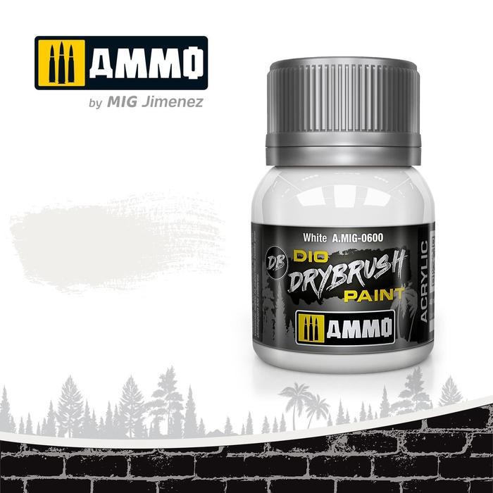 

Amig0600 : White Drybrush Paint (40Ml) Ammo Acrylic Weathering For Warhammer, Mecha, Model Kit, Etc