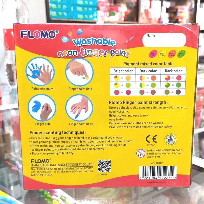 

Flomo Washable Neon Finger Paint 100Ml 4 Pcs