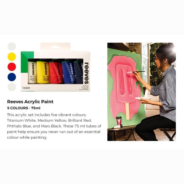 

Reeves Acrylic Colour Tube Set 5 75 Ml