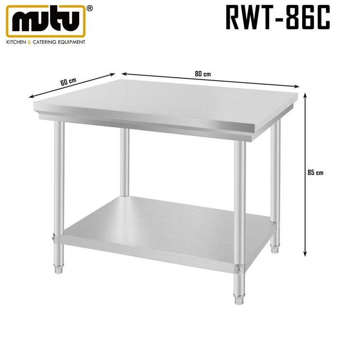 Working Table Stainless Steel 80 cm Meja Dapur Restoran MUTU RWT-86C *