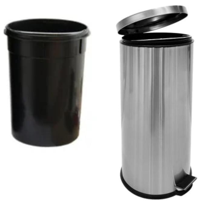 Tempat Sampah 30 Ltr Stainless Slow Close - Silver *