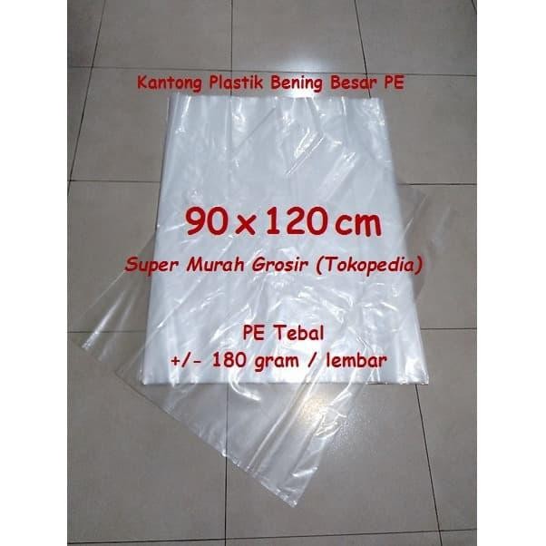 Kantong Plastik Bening Besar 90x120 cm PE Tebal Tempat Sampah 90 x 120 *