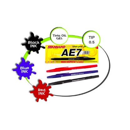 

Kenko Stationary - Box Pulpen Standard Ae7 0.5Mm 1 Lusin Pena Selusin Ae7 Ae 7 Bolpoin 0,5 Lusin