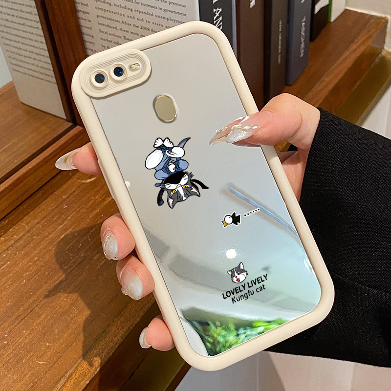 Casing Hp OPPO A7 OPPO A5s OPPO A12 OPPO A12S A11k Case Casing Pink Cloud Moonlight Softcase Cermin 