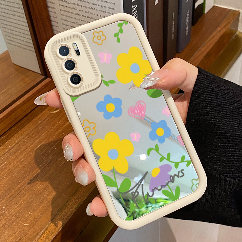 Casing Hp OPPO A16 OPPO A16s OPPO A54s Case Casing Pola Bunga Bunga Silikon Kesing Cesing Pelindung 