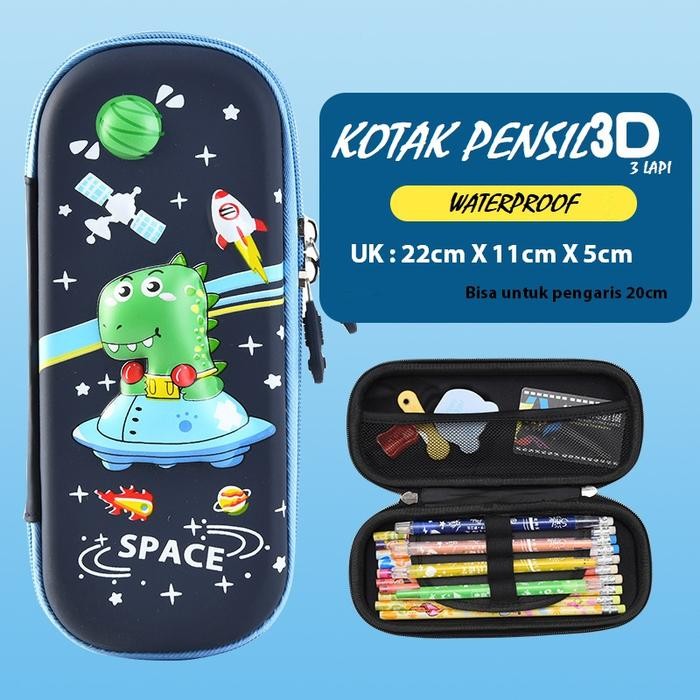 

Deli Stationary - Kotak Pensil 3D Dyno Kotak Pensil Anak Anti Air Motif Dino