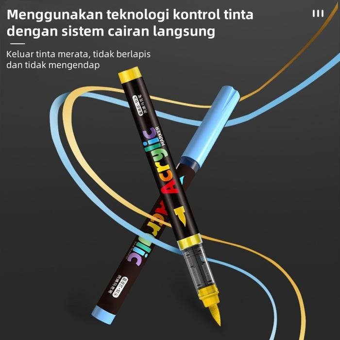 

Grasp Spidol Akrylik Langsung 60 Warna, Ujung Lembut, Untuk Siswa Dan Seniman, Bisa Dicuci Marker