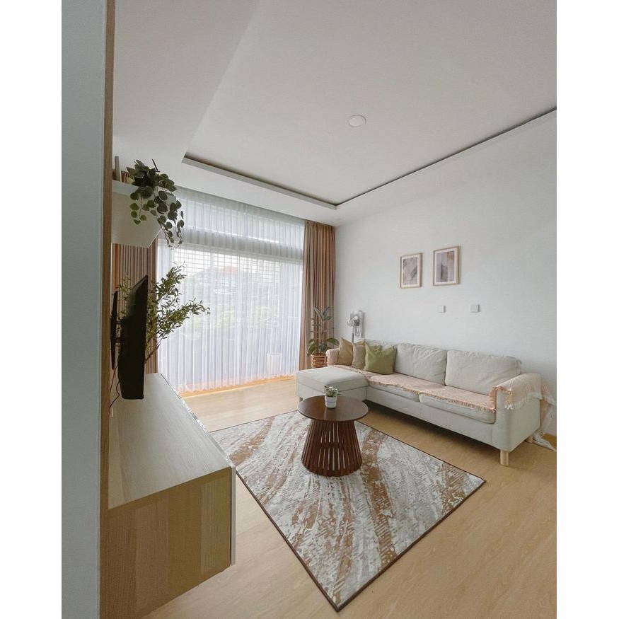 VFTD Karpet Lantai Abstract Minimalis 150X200Cm Carpet Benang Permadani Antislip Karet