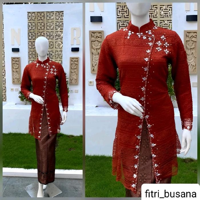 Atasan Kebaya Tunik Brokat Set Kebaya Janggan Modern Baju Wisuda Kondangan Nikahan Lamaran Model