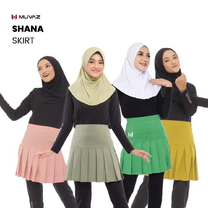 RYBV Muvaz Shana Skirt -Rok Olahraga Olahraga Wanita Model Rampel Panjang 40Cm.