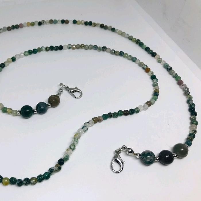 

Kalung Tali Strap Lanyard Gantungan Masker Batu Indian Agate