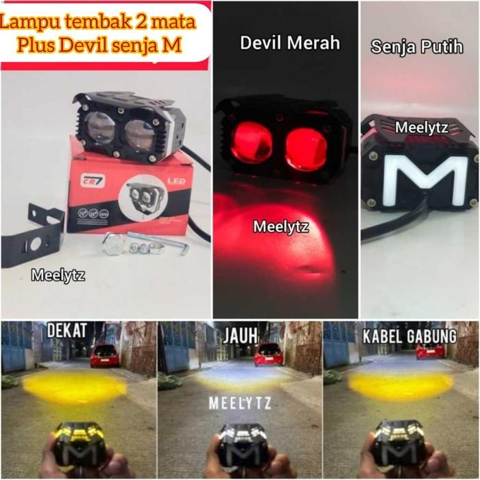 ID'' LAMPU TEMBAK 2 MATA CR7 PLUS DEVIL DAN SENJA FULL ALUMUNIUM WATERPROOF PREMIUM CS1072