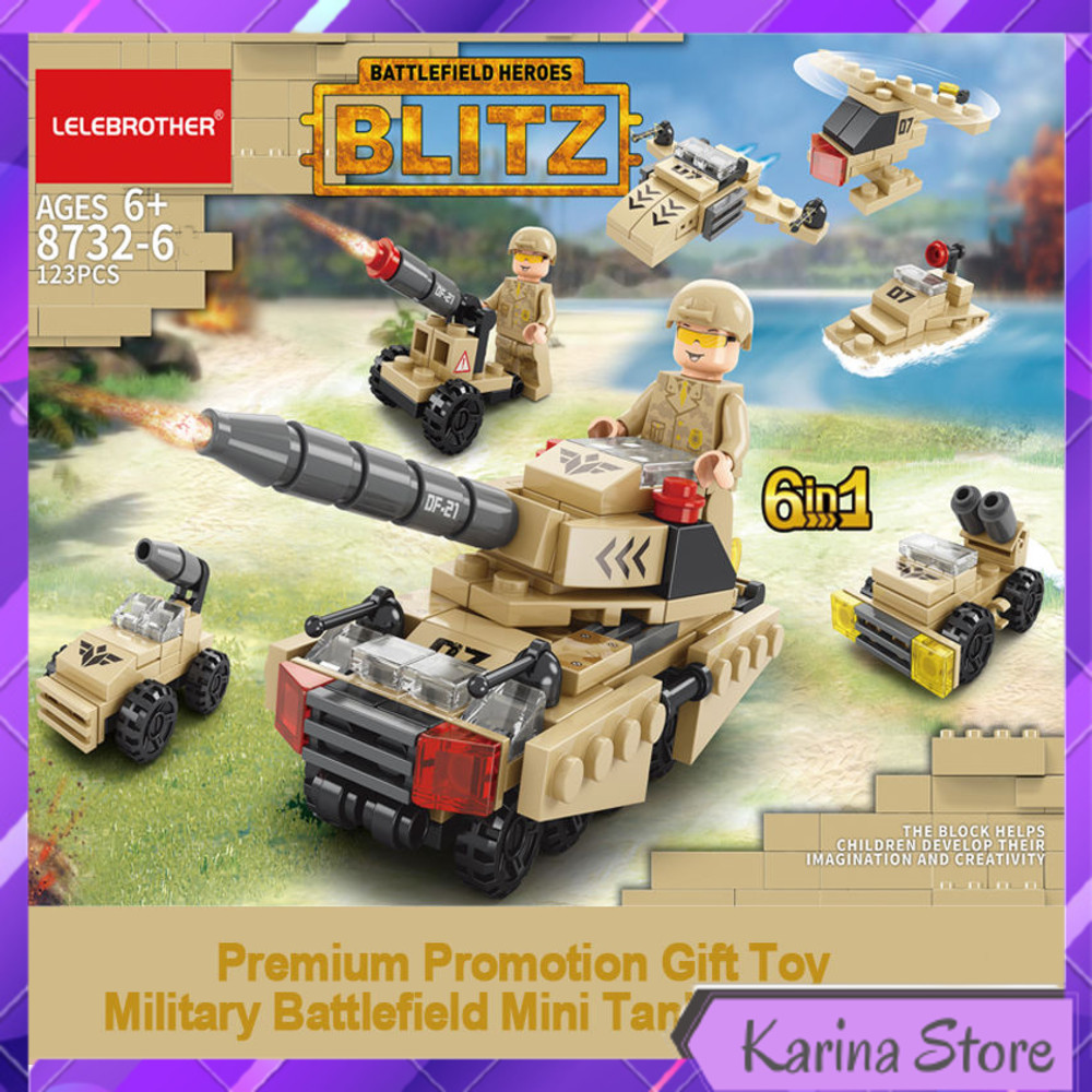 MAINAN BALOK SUSUN BATTLEFIELD HERO 6IN1 LEGO 123 BRICKS - 8732-6