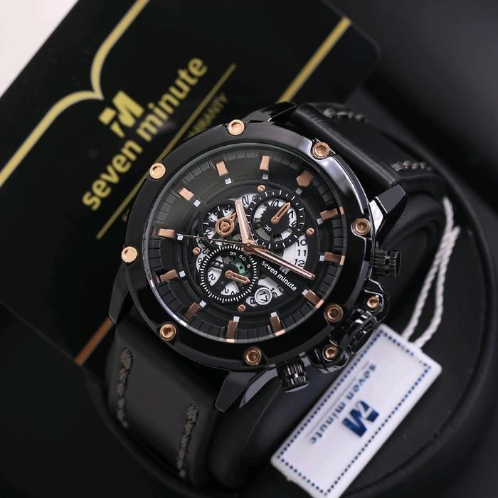 SEVEN MINUTE M730L Jam Tangan Pria Original kulit tanggal sporty tahan air Watches