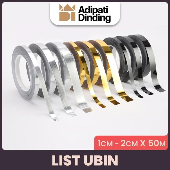 50 Meter Pergulungan List Gold, Black, Silver Stiker Pembatas Keramik Nat Keramik Gulungan Stiker
