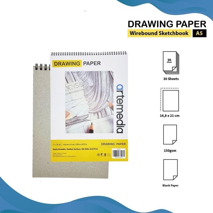 

artemedia spiral sketch book A5/A4 150gsm 30sht