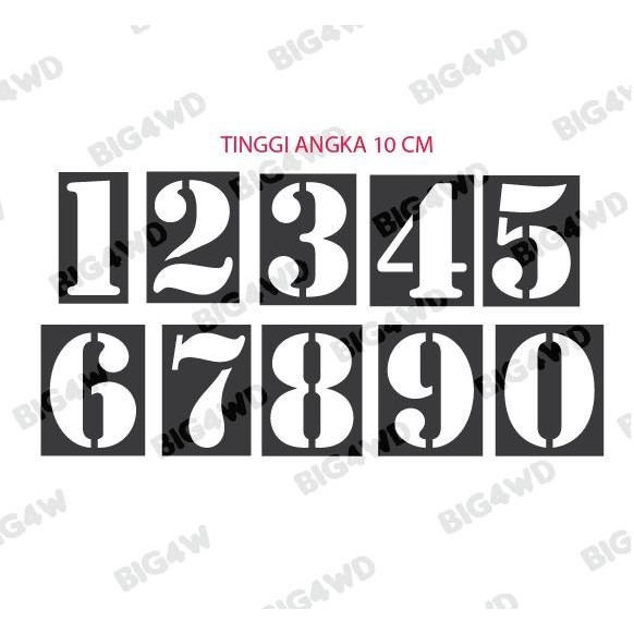 

STENCIL MAL CETAKAN CAT SEMPROT ANGKA 10CM SATUAN