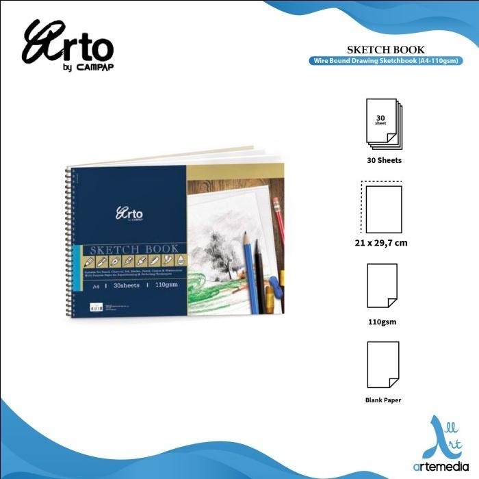 

ARTO Wire-O Sketch Book - 110gsm 30sh