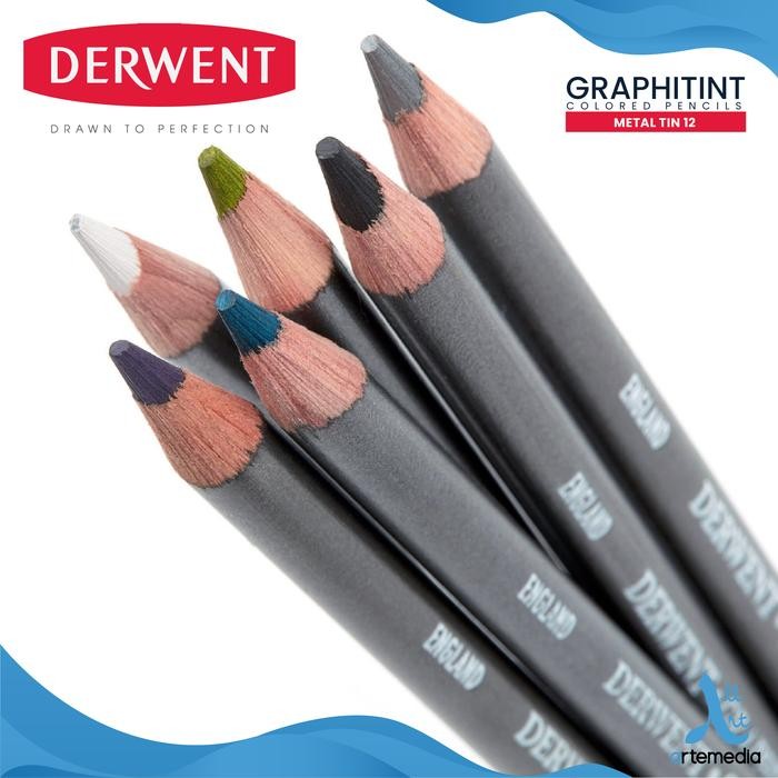 

Pensil Warna Derwent Graphitint 12 Pencil Color Metal Tin Set
