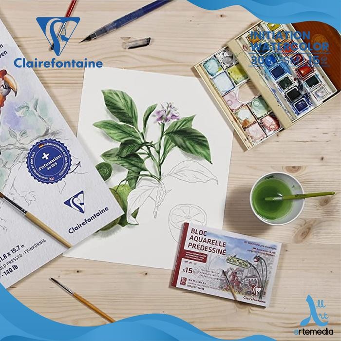 

Kertas Belajar Cat Air Clairefontaine Initiation Watercolor Learning