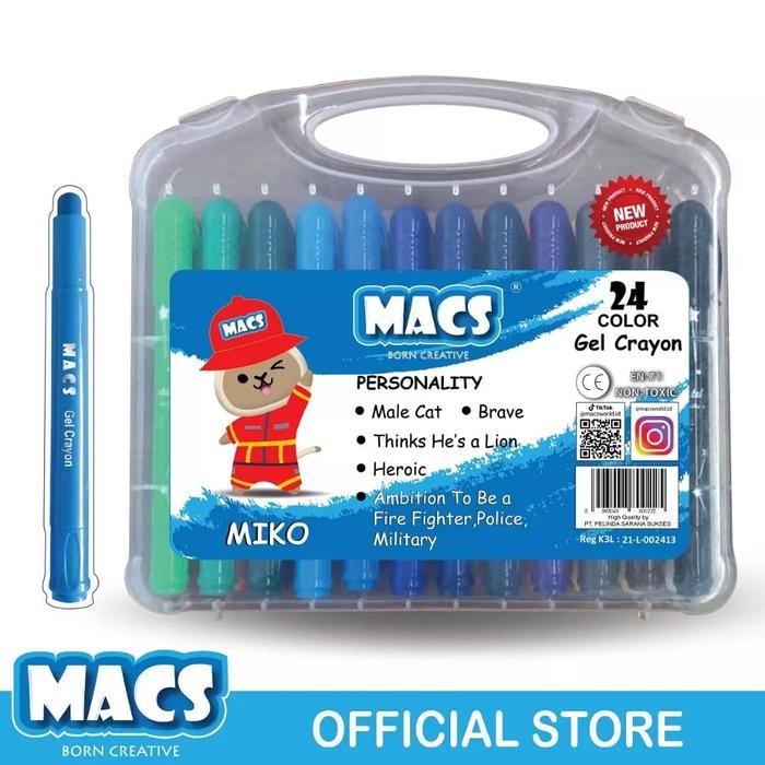

Stationery: MACS Gel Crayon 24 Warna Colors