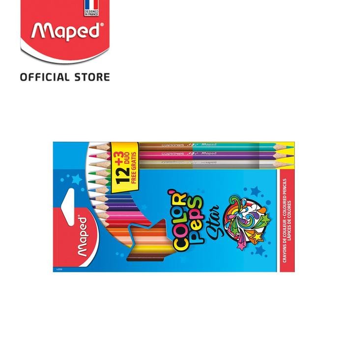 

Maped Pensil Warna Color Peps 12 + 3 Duo - cardboard box