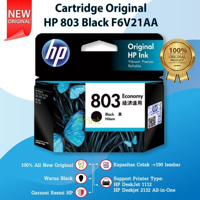 FES4 Cartridge Hp 803 Black Original Economy Tinta Printer 1112 2132