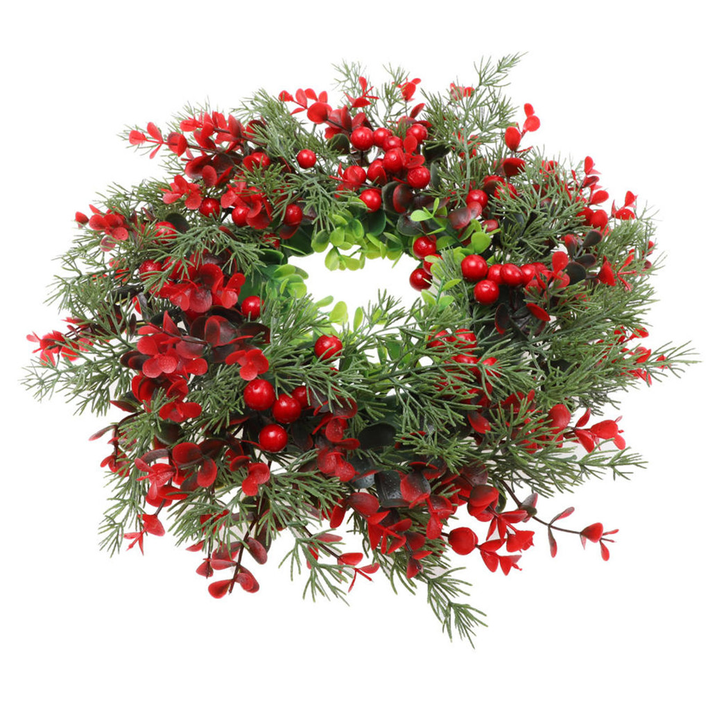 Christmas Decoration Wreath Eucalyptus Leaf Wreath Pendant Doors Hanging Artwares Simulated Plant Wi
