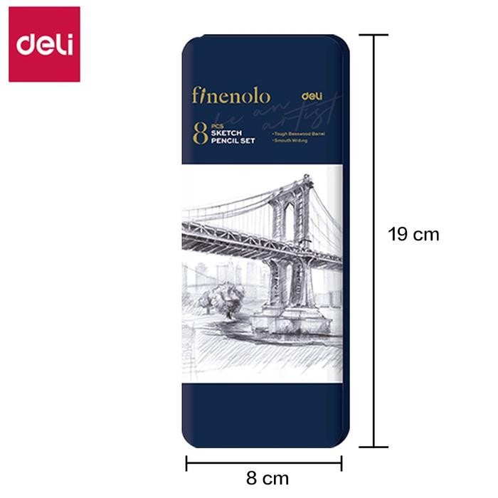 

Deli Sketch Pencil Set / Pensil Sketsa Gambar isi 8 Box Metal EC26
