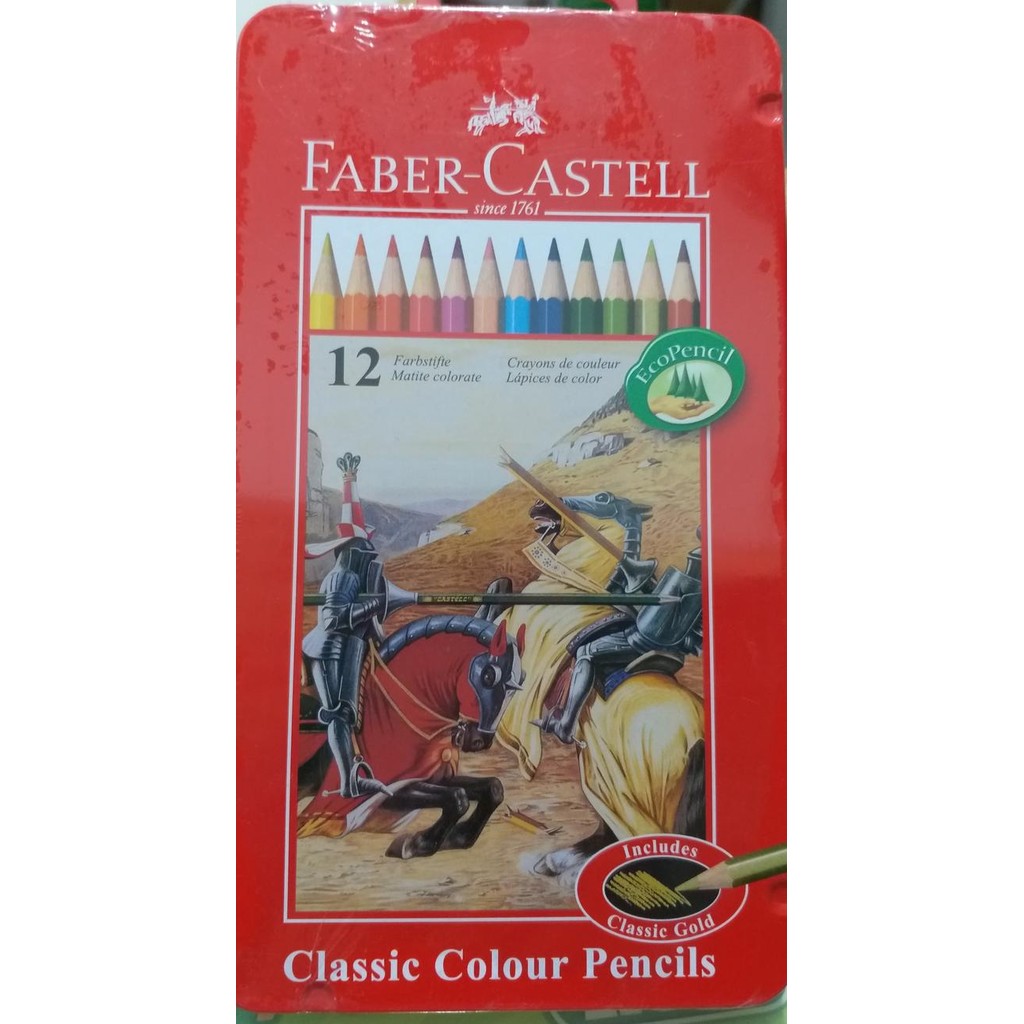 

Faber Castell 12 Classic Colour Pencils Tin case 115844 / Pensil Warna