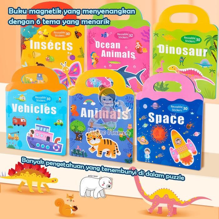 

Buku Stiker Magnet Puzzle Mainan Anak Magnetic Sticker Book Premium