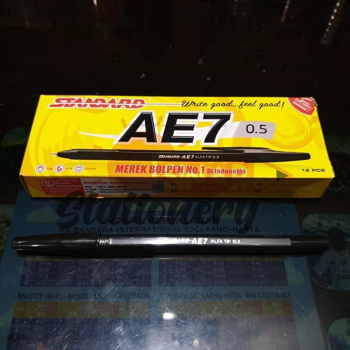 

I77W Pulpen Ae7 Standard 0.5 1Pak Isi 12Pc Hitam