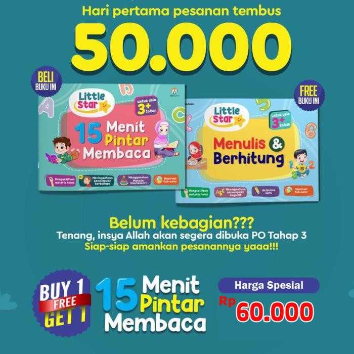 

Buku Little Star : 15 Menit Pintar Membaca + Bonus Buku Tulis Hitung