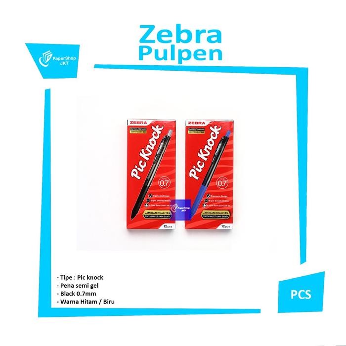 

X689 Zebra - Pena Semi Gel Pic Knock 0.7Mm - Lusin