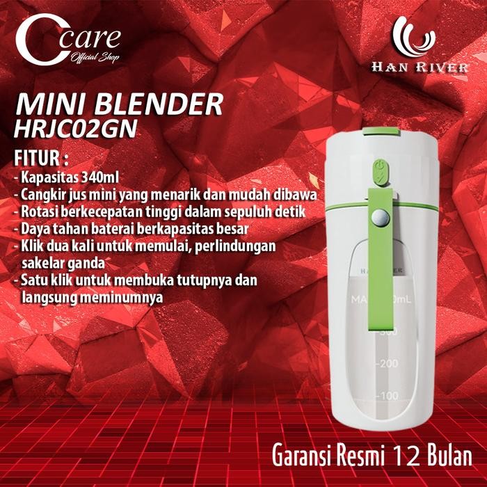 HAN RIVER Blender Portable 340ML Mini Juice kaca Blender 8 Pisau Juicer Portable Usb Pembuat Jus