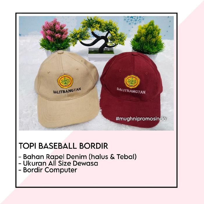 TOPI BASEBALL CUSTOM LOGO/TOPI BASEBALL BORDIR/TOPI PROMOSI/CUSTOM TOPI BORDIR
