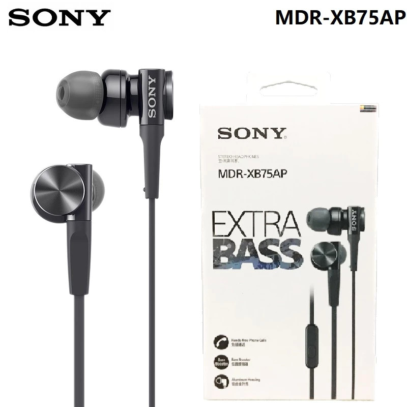 IMPORT Original Sony MDR-XB75AP Premium In-Ear Extra Bass Earphone with Mic