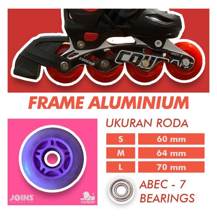 Sepatu Roda Anak Inline Skate Cougar Mzs887Ps Qs Set Blue