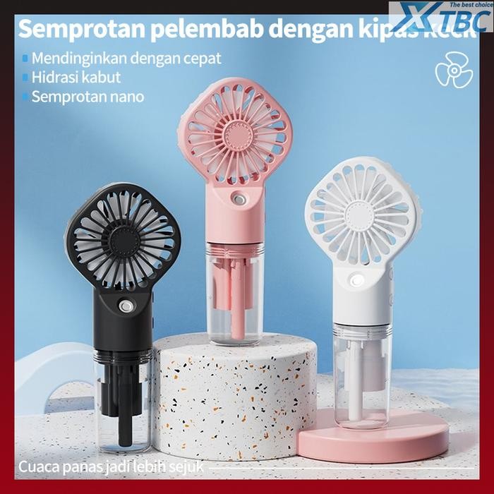 55Q8 Xtbc Kipas Genggam Mini Usb Nano Spray Mini Humidifier Face Mist / Kipas Angin Mini