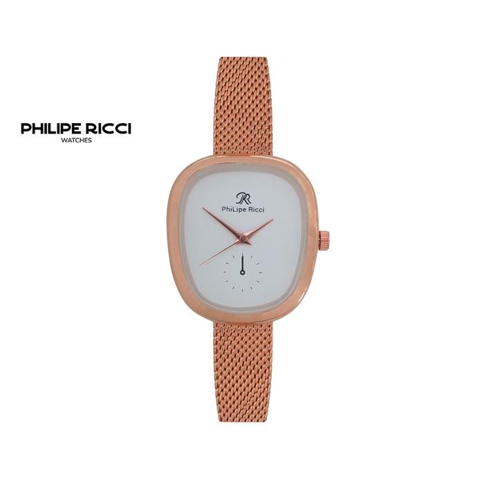 PhiLipe Ricci Jam Tangan Wanita Korea Kecil Rantai Pasir Original 7489 Mini Rose Gold Hitam