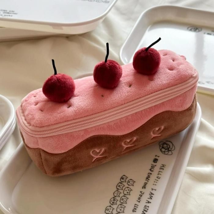 

Readylucu Large -kapacity Pencil Case Pink tempat pensil kawaii pink Roll CakeTempat Pensil Study