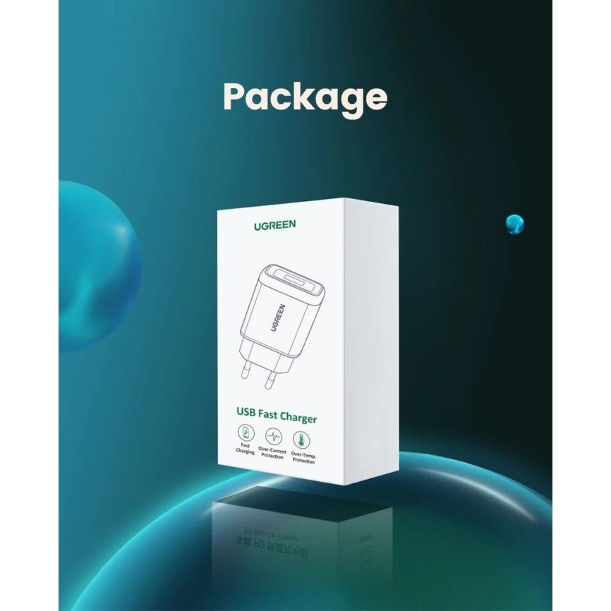 UGREEN Charger Cas QC3.0 USB Fast Charger 18Watt 18w White 10133