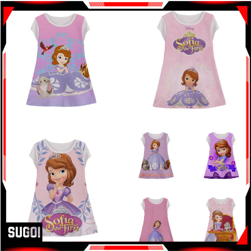 Tunik Anak Princess Sofia Dress Animasi 3d Lucu Princess Sofia Baju Anak Perempuan Usia 1-12 Tahun -