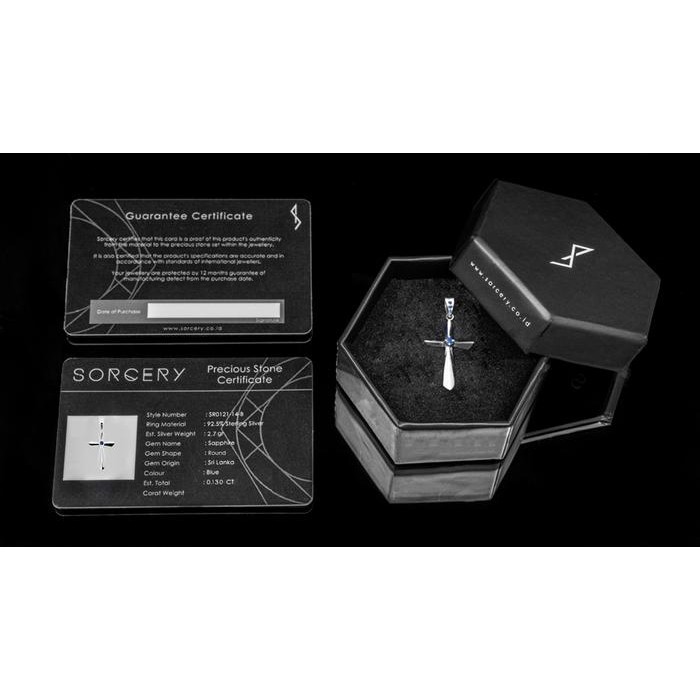 New // Sorcery 925 Silver Pendant Liontin Kalung Salib Perak Emas Pria Wanita // 100% Original