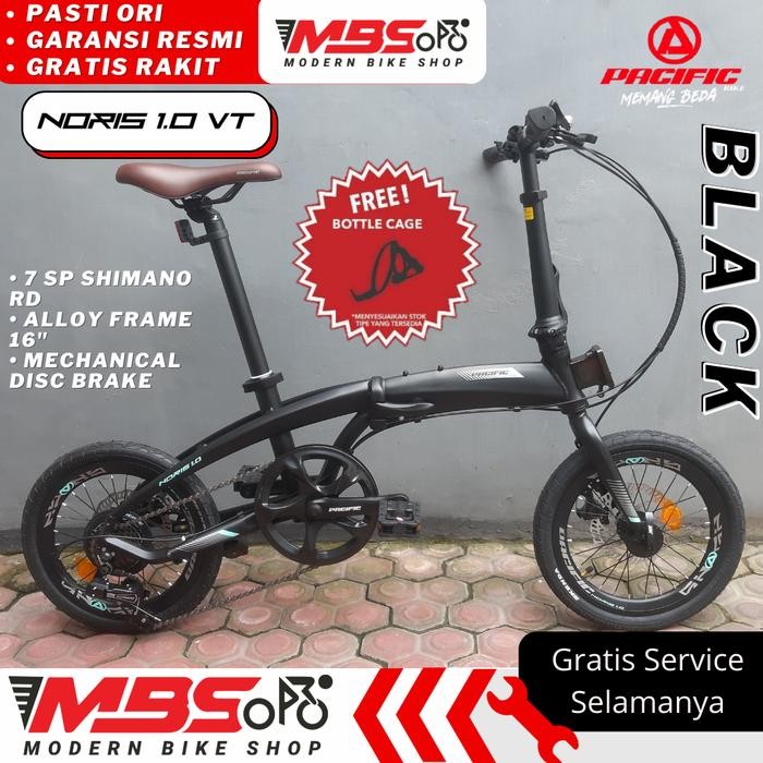 ASLI Pacific NORIS 1.0 VT Sepeda Lipat Folding Bike 16 inch PASIFIC READY STOCK